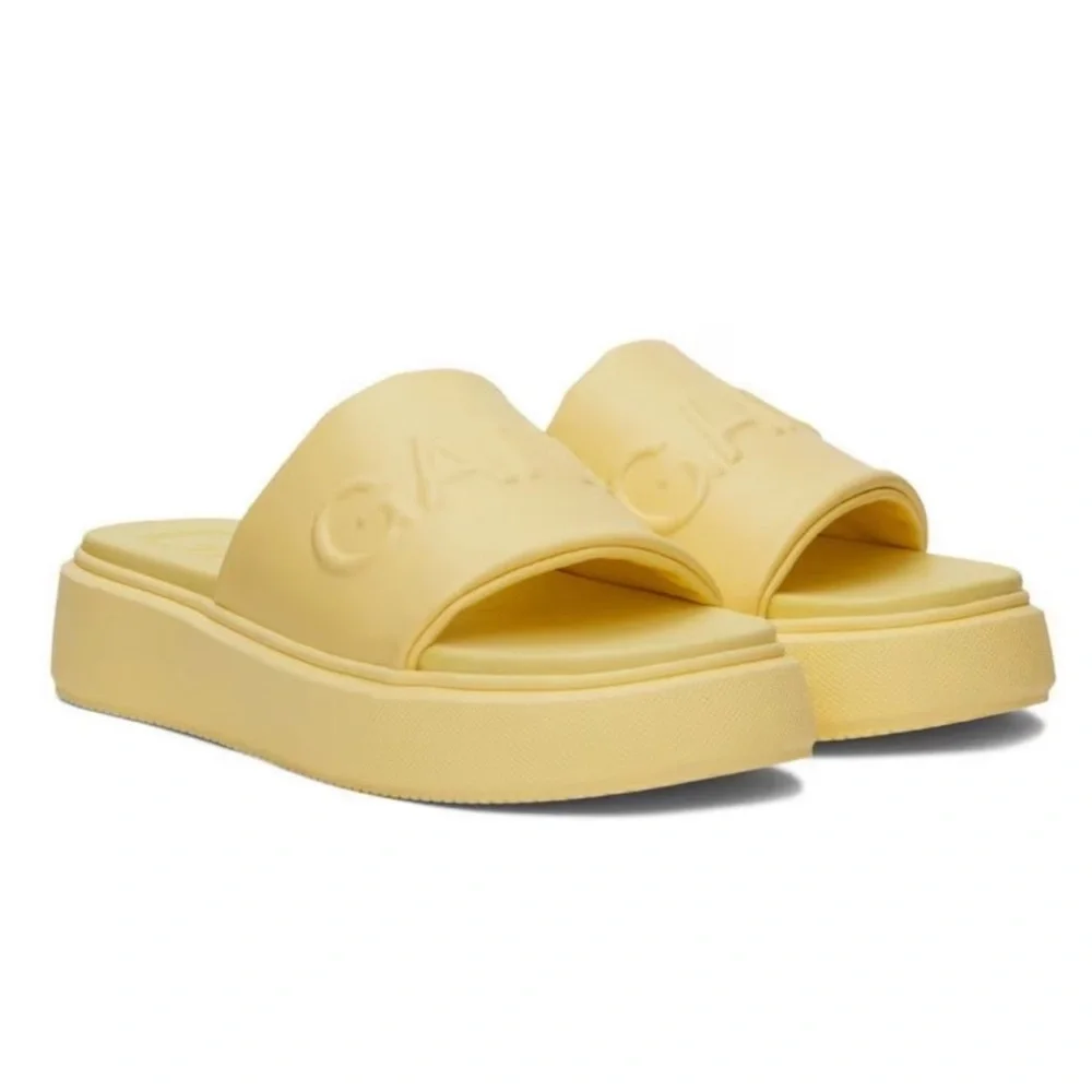 Yellow Viral Ganni Vegea Platform Slides Sandals 41